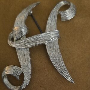 Silver Initial Brooch
